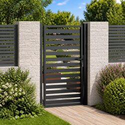 Lockable Black Garden Gate 100x150 cm