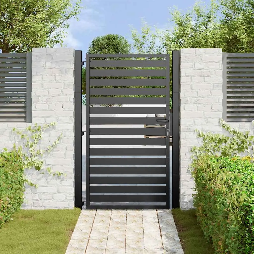 Garden Gate Black 100x150 cm Lockable Aluminium Outdoor Security Barrier
