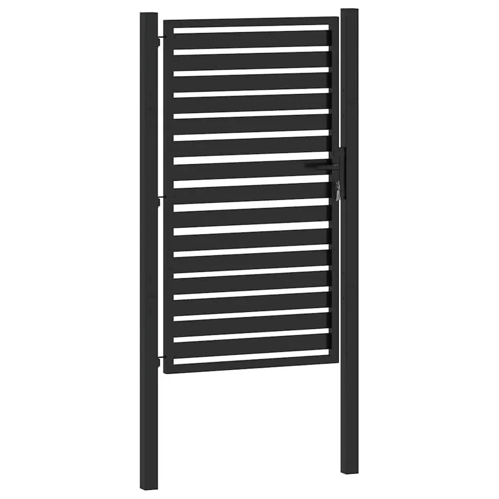 Garden Gate Black 100x150 cm Lockable Aluminium Outdoor Security Barrier