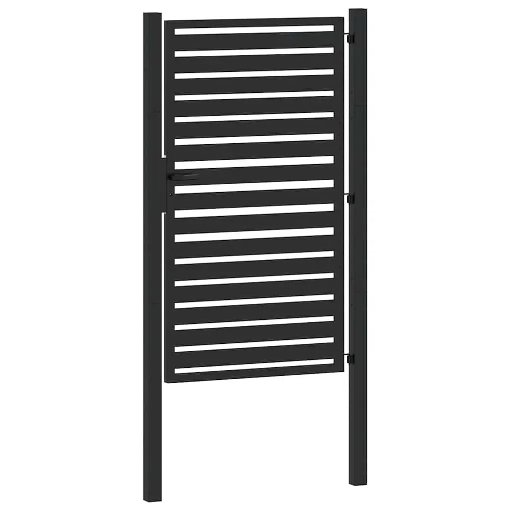 Garden Gate Black 100x150 cm Lockable Aluminium Outdoor Security Barrier