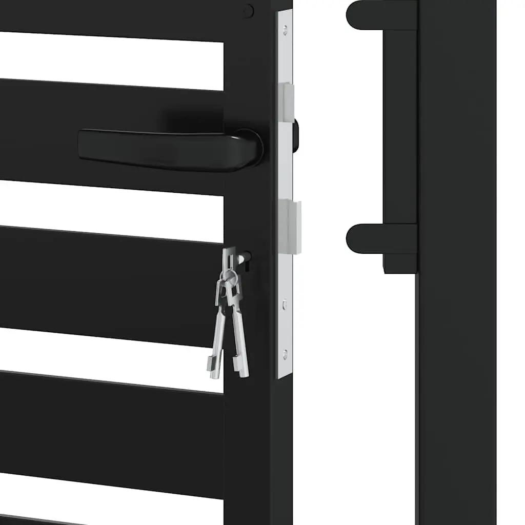 Garden Gate Black 100x150 cm Lockable Aluminium Outdoor Security Barrier