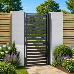 Black Lockable Garden Gate 100x180cm