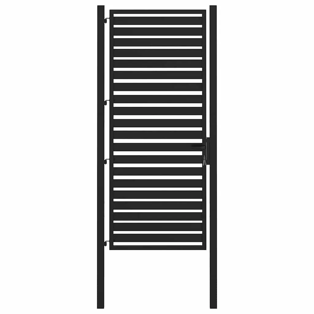 Aluminium Garden Gate Black 100x200cm Lockable Durable Weather Resistant