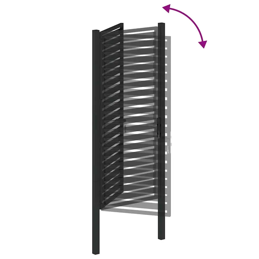 Aluminium Garden Gate Black 100x200cm Lockable Durable Weather Resistant