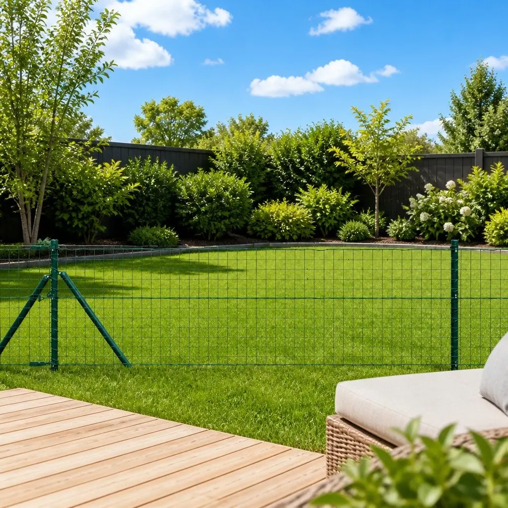 7 Green Steel Fence Posts