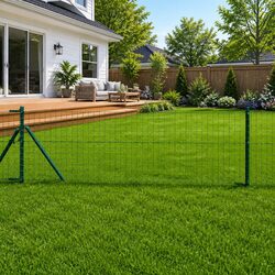 Compact Green Steel Fence Posts - 13 Piece Set