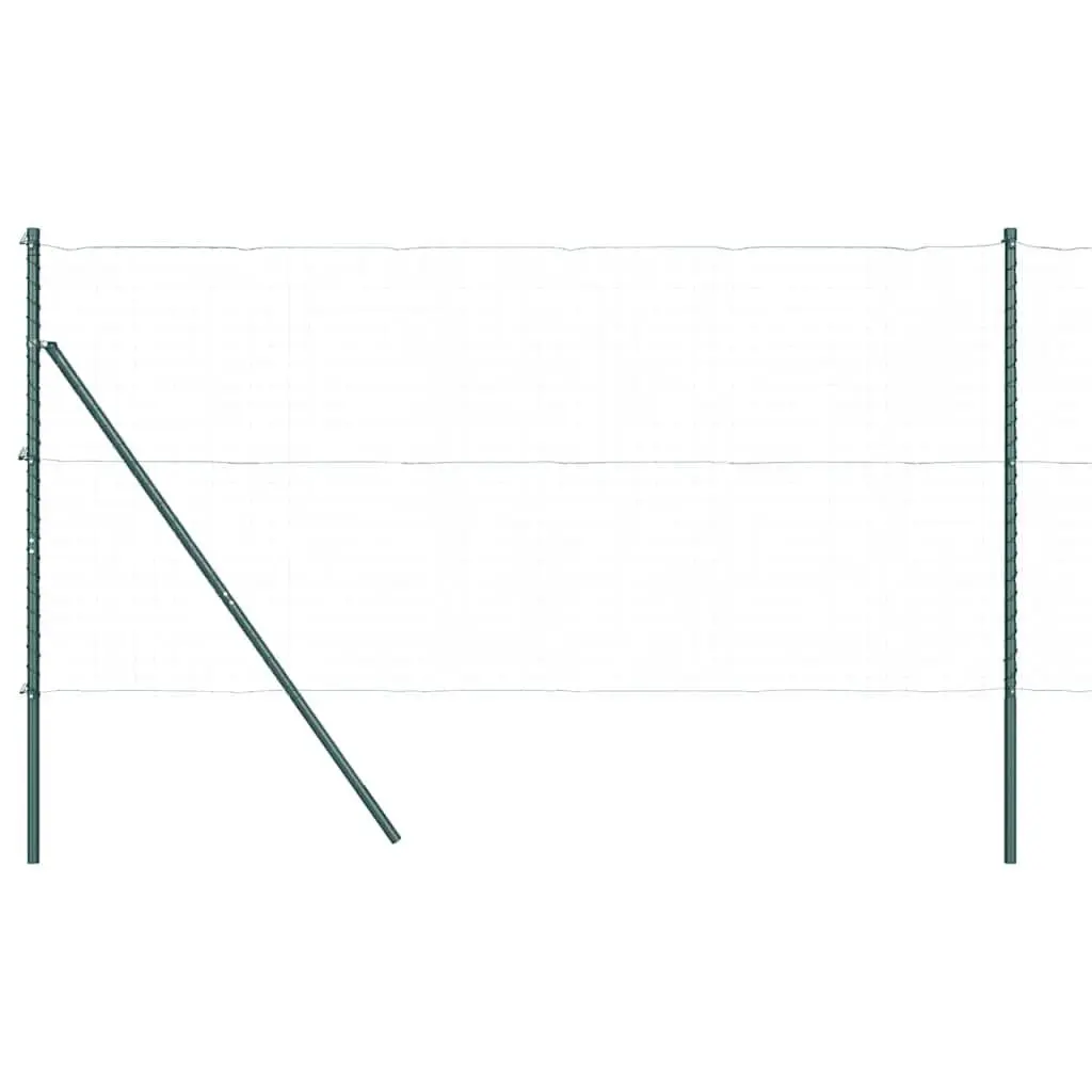 Fence Post 7pcs Green Powder-Coated Steel Embedded Garden Outdoor Barrier