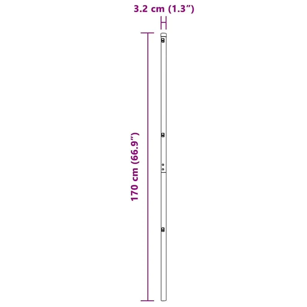 Embedded Fence Post Green 13 Piece Powder-Coated Steel Garden Boundary Marker