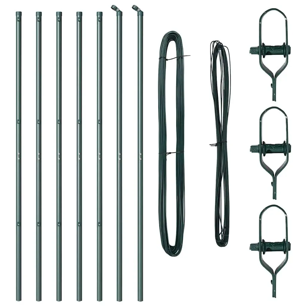 Fence Post Green 7 Piece Powder-Coated Steel Garden Terrace Outdoor Barrier