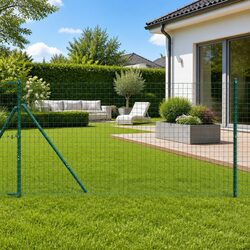 Concise Set of 13 Embedded Green Fence Posts