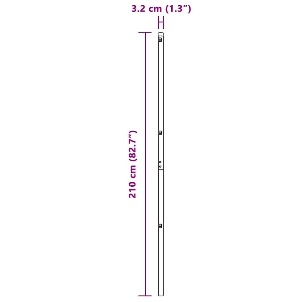 Embedded Fence Post 7 pcs Green Powder-Coated Steel Garden Terrace Boundary