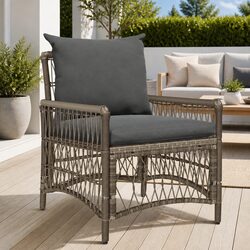 Stylish Grey Garden Chair with Weather-Resistant Cushion