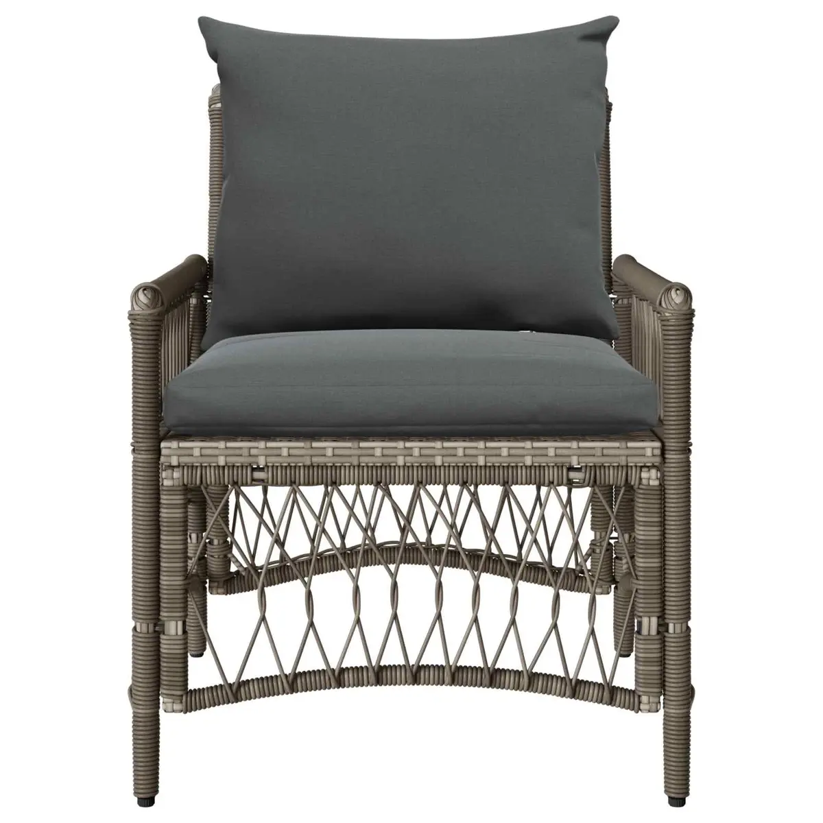 Grey Garden Chair with Weather-Resistant Cushion