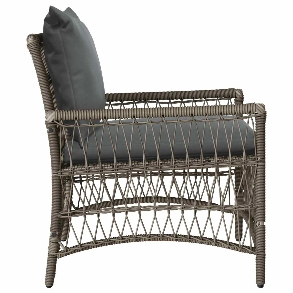 Grey Garden Chair with Weather-Resistant Cushion