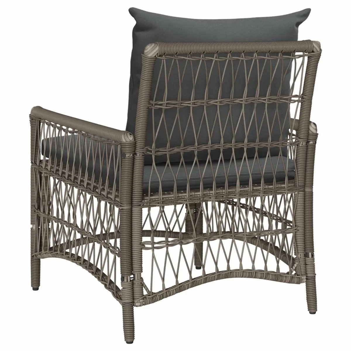 Grey Garden Chair with Weather-Resistant Cushion