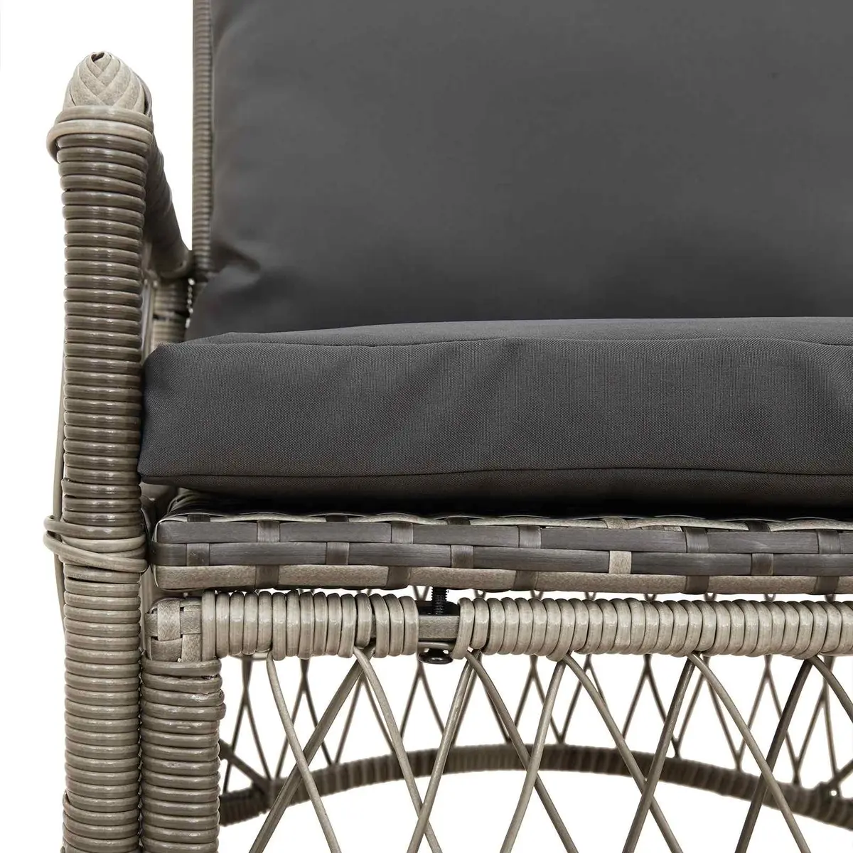 Grey Garden Chair with Weather-Resistant Cushion