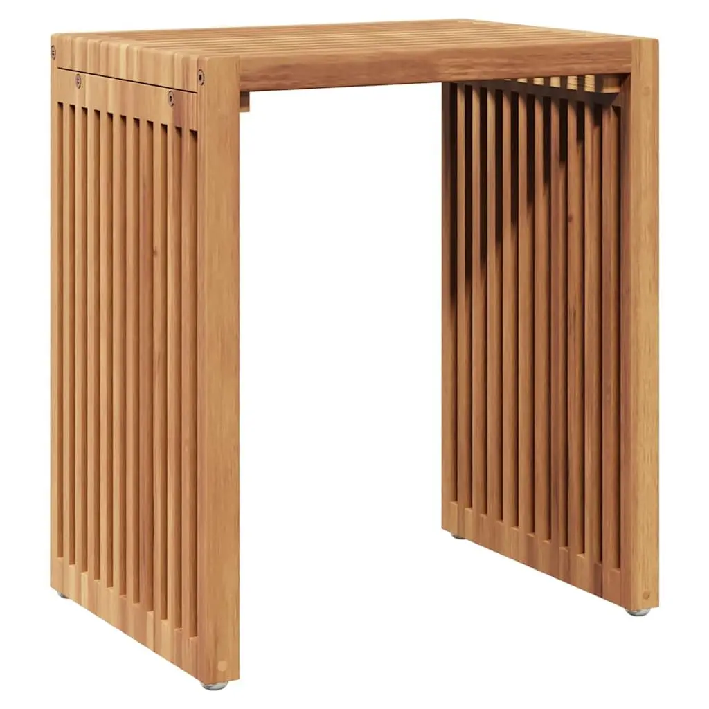 Garden Side Table Brown Solid Teak Wood Modern 33x44.5x51cm