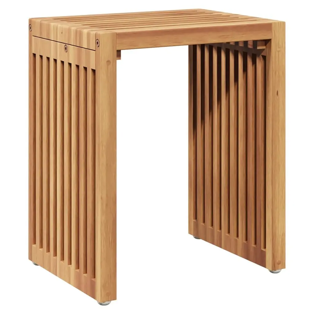 Garden Side Table Brown Solid Teak Wood Modern 33x44.5x51cm