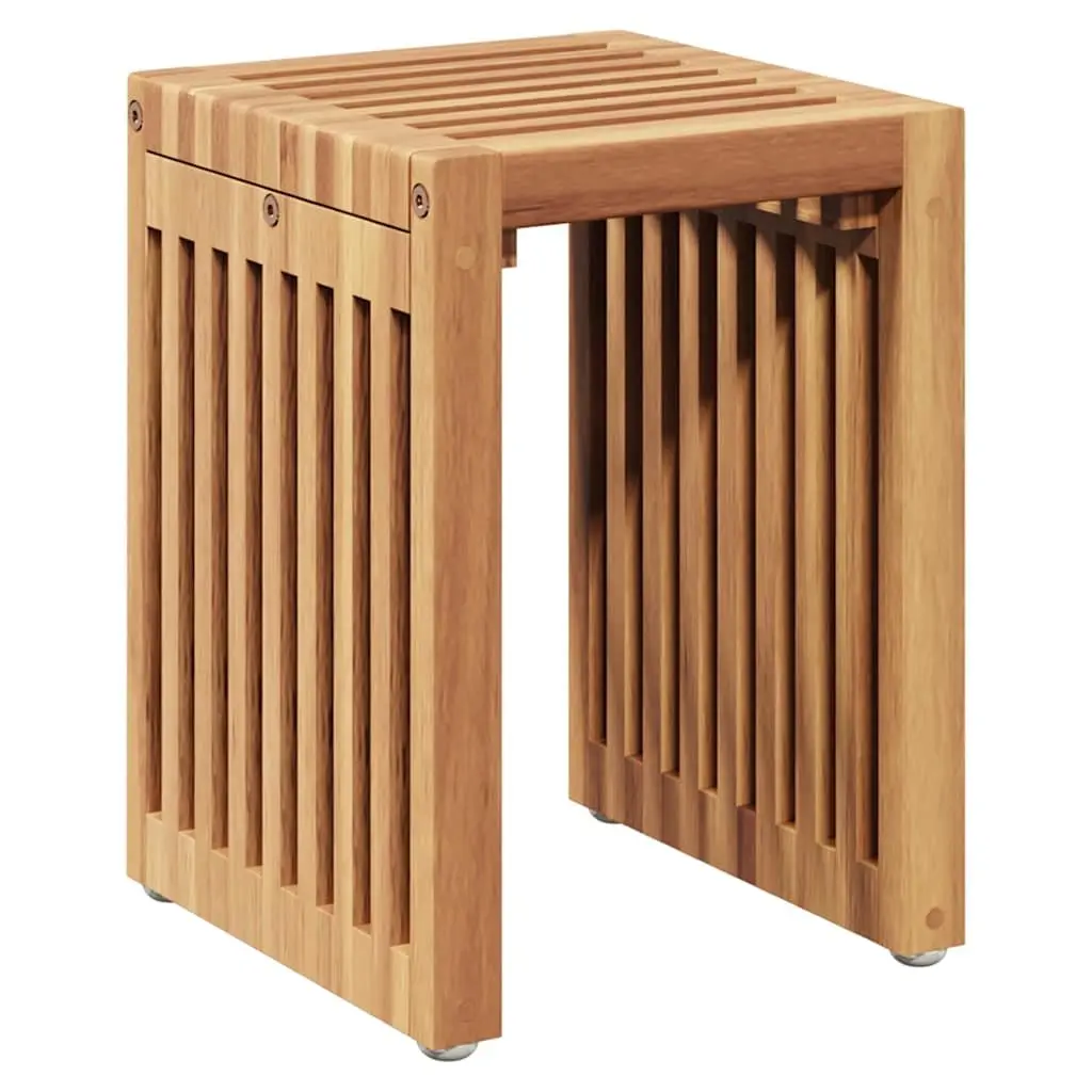 Garden Side Table Brown Solid Teak Wood Modern 33x44.5x51cm