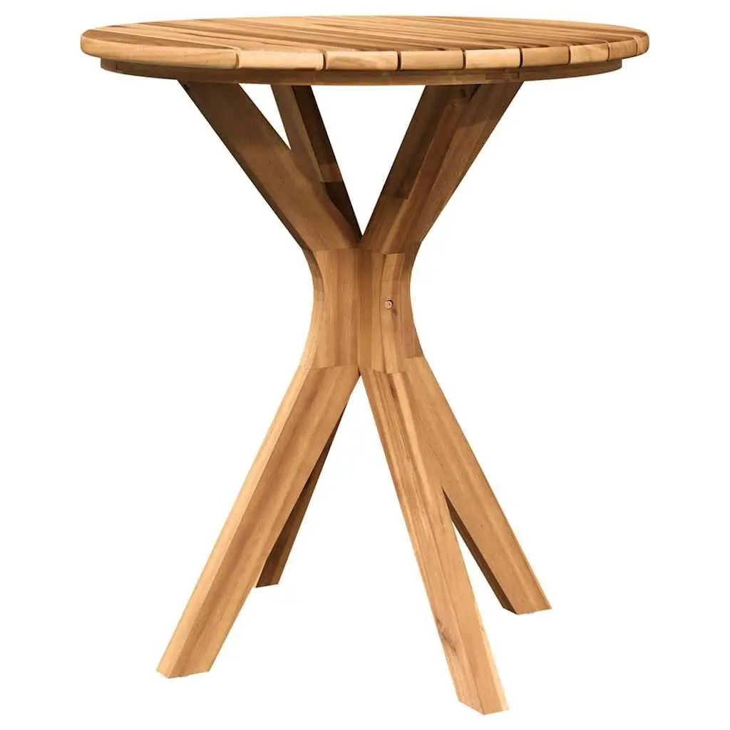 Outdoor Side Table Brown 70x70x75cm Garden Patio Furniture Round Teak Wood