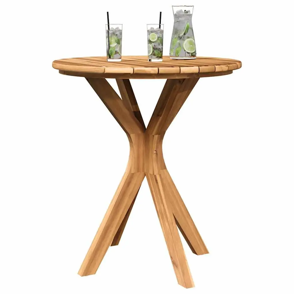 Outdoor Side Table Brown 70x70x75cm Garden Patio Furniture Round Teak Wood