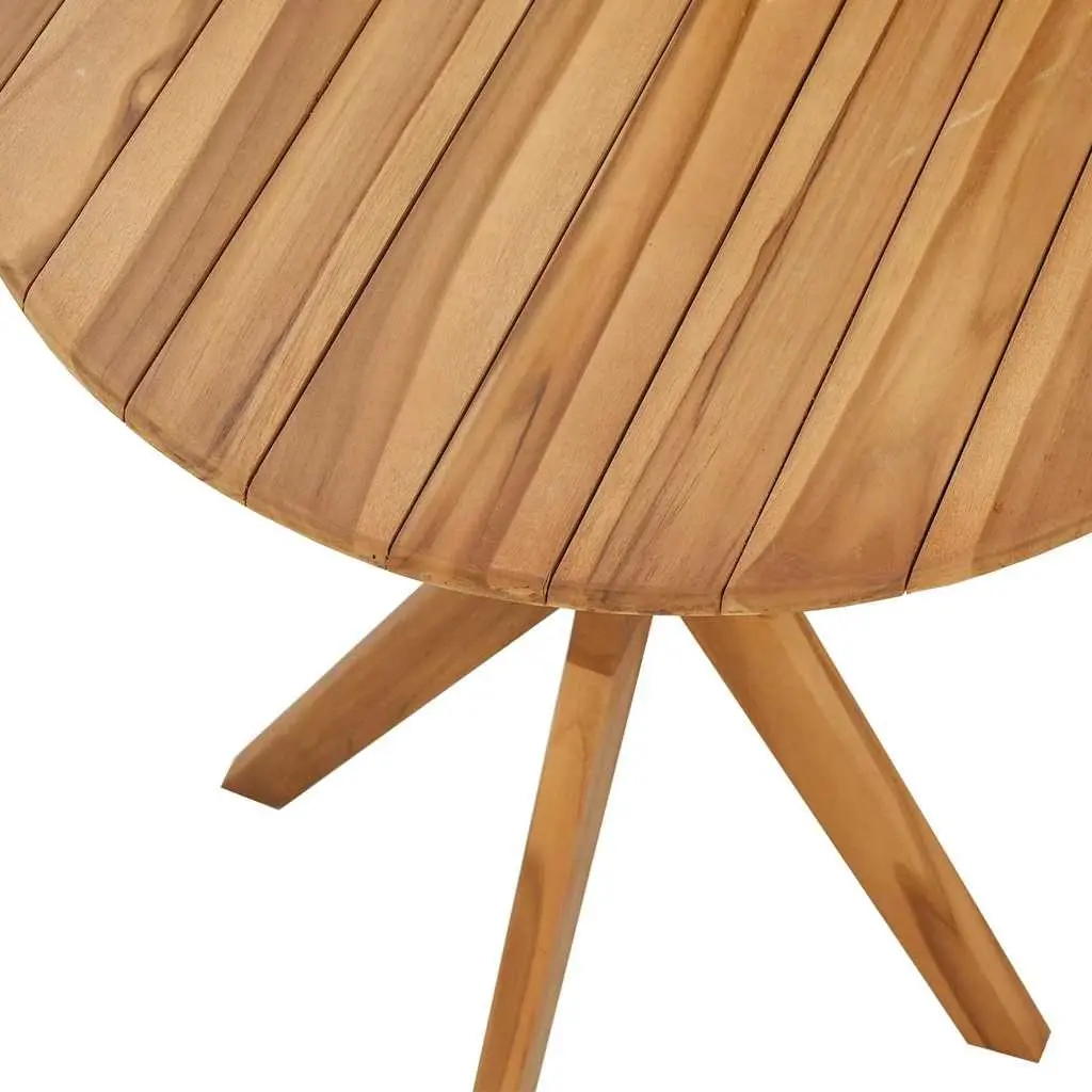 Outdoor Side Table Brown 70x70x75cm Garden Patio Furniture Round Teak Wood