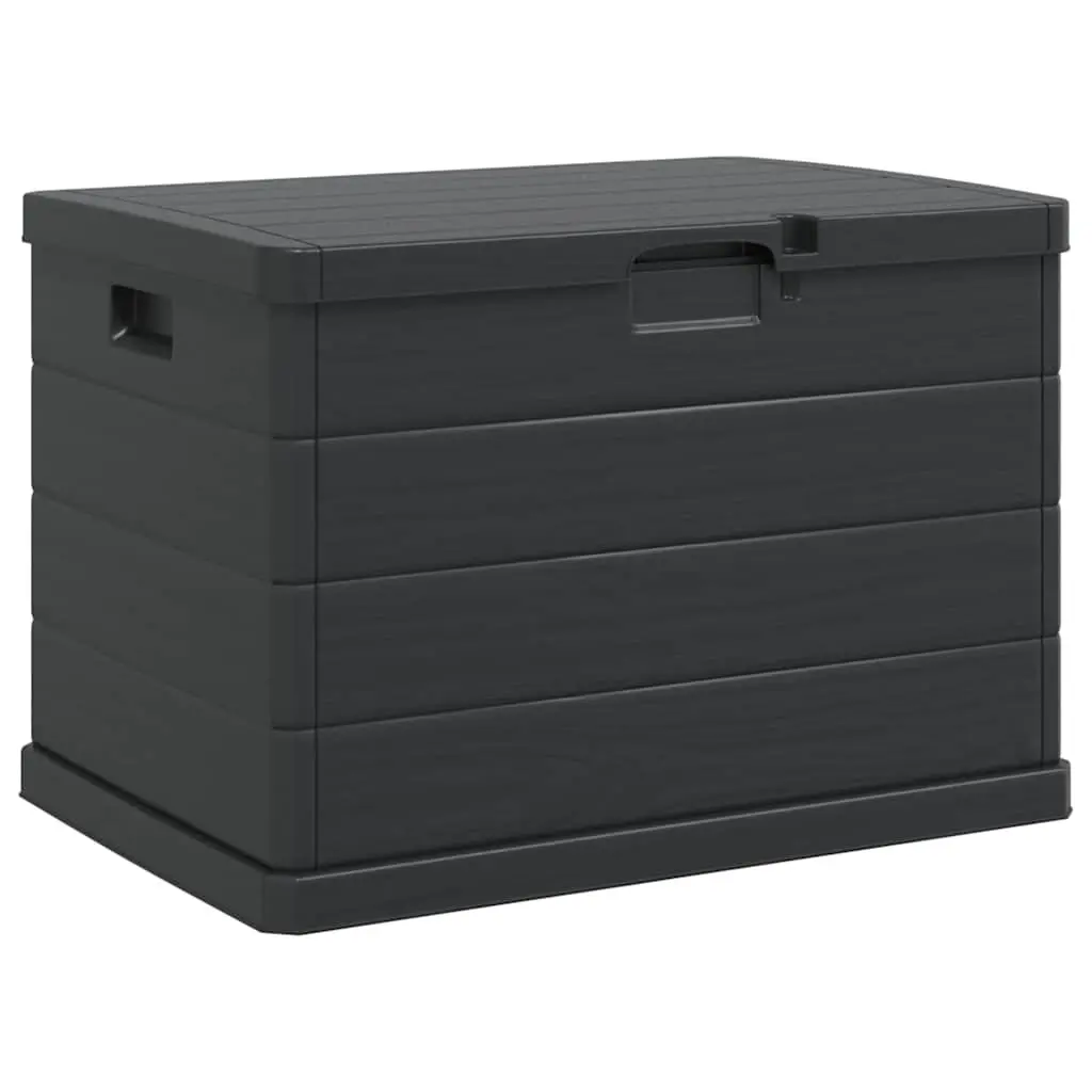 Garden Storage Box Anthracite 77.5 x 54.5 x 53 cm Plastic Durable Weather Resistant Indoor Outdoor Organiser