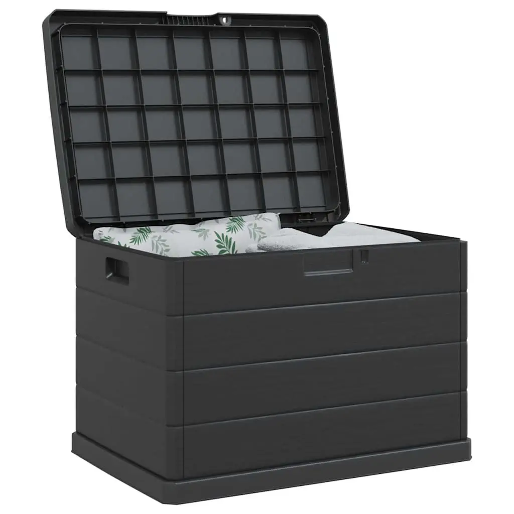 Garden Storage Box Anthracite 77.5 x 54.5 x 53 cm Plastic Durable Weather Resistant Indoor Outdoor Organiser