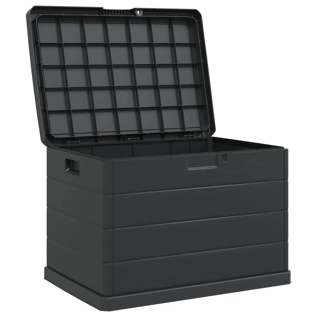 Garden Storage Box Anthracite 77.5 x 54.5 x 53 cm Plastic Durable Weather Resistant Indoor Outdoor Organiser