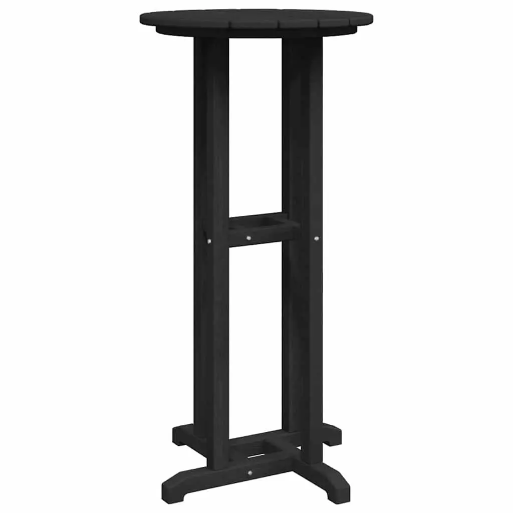 Outdoor Round Bar Table 55x55x107cm Black Polyethylene Garden Terrace Standing