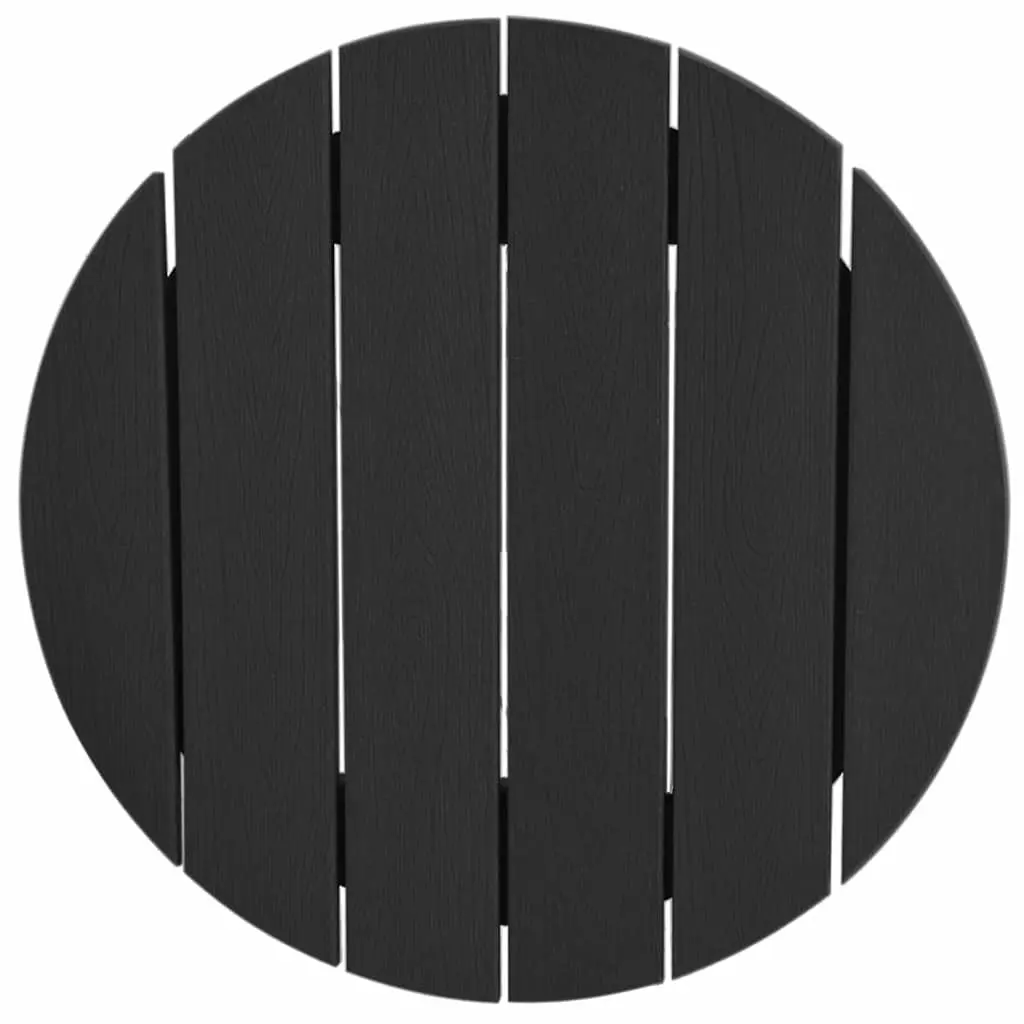 Outdoor Round Bar Table 55x55x107cm Black Polyethylene Garden Terrace Standing