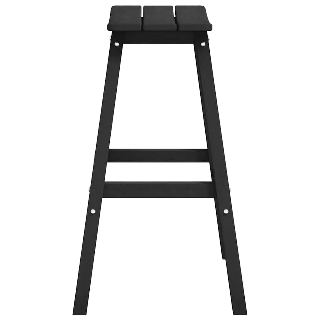 Bar Stools 2 Pieces Black Outdoor Garden Seating Contemporary Design