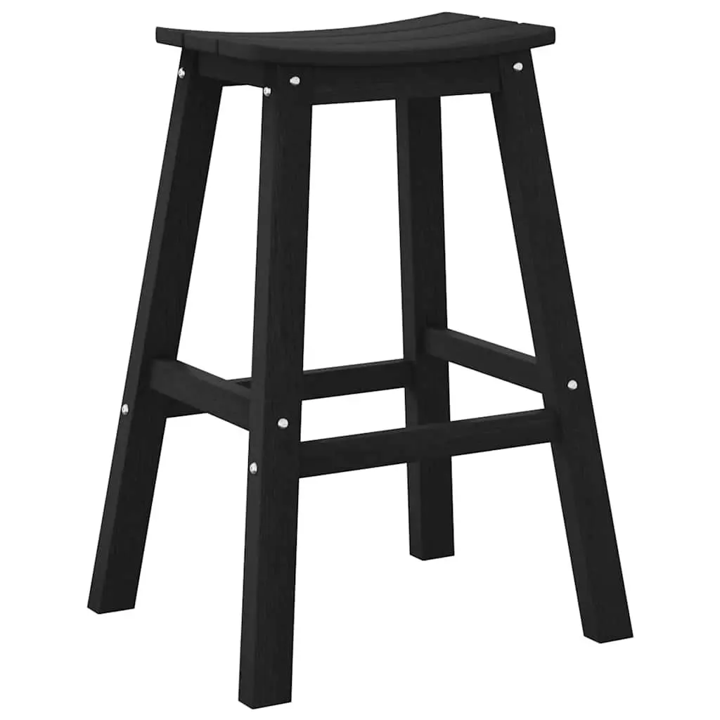 Bar Stools 2 Pieces Black Outdoor Garden Seating Contemporary Design