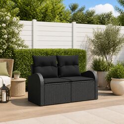 Compact and Stylish Black Garden Sofa for Outdoor Living
