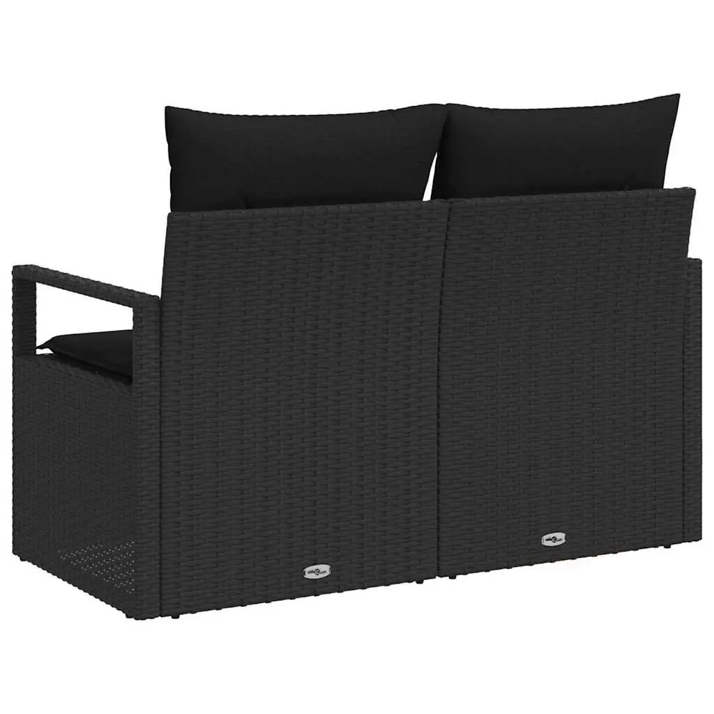 Outdoor Garden Sofa Poly Rattan Black Lounge Seating Patio Furniture with