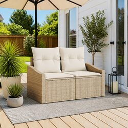Compact and Chic Beige Outdoor Sofa for Any Space