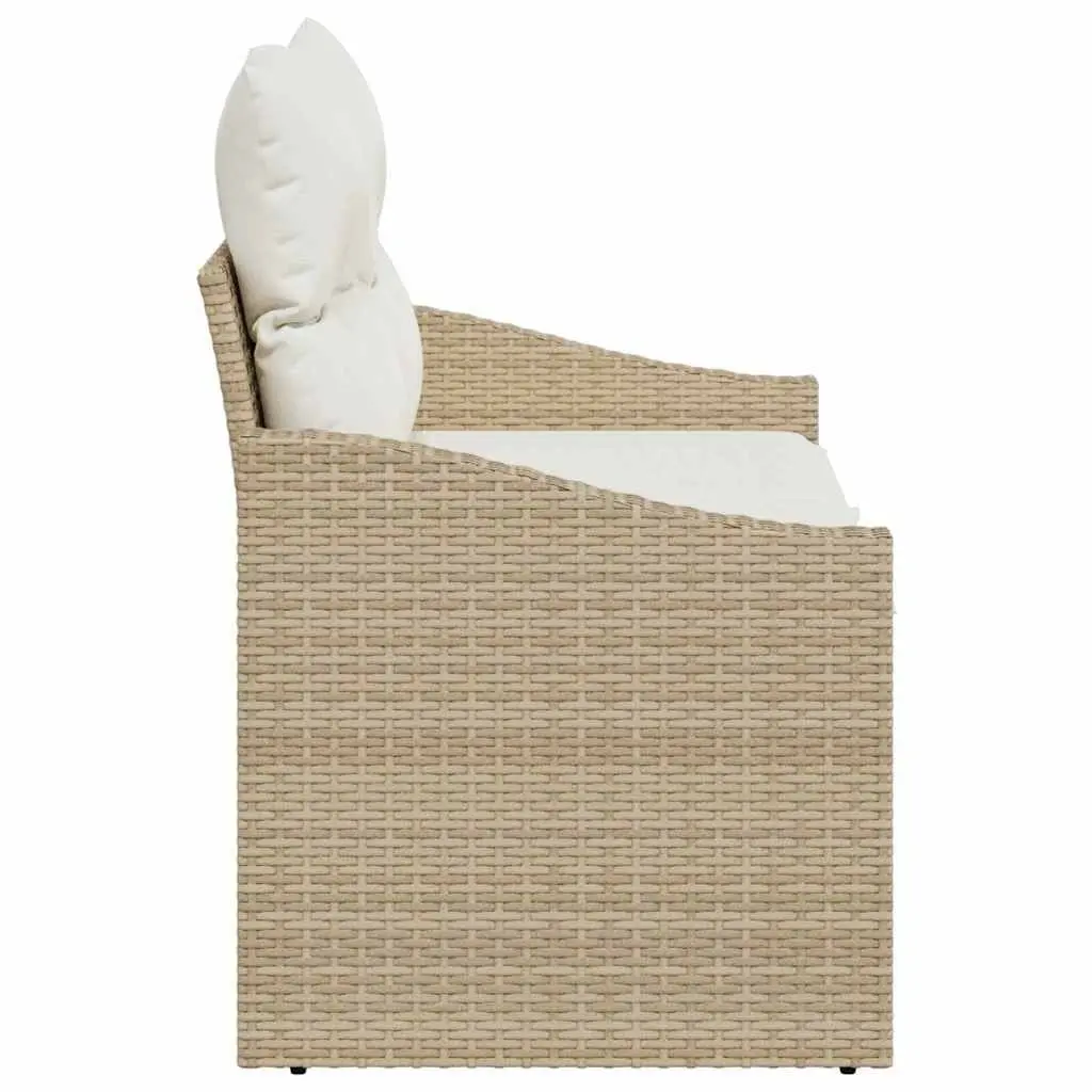 Modular Outdoor Garden Sofa Beige Poly Rattan Weather Resistant Flexible Seating