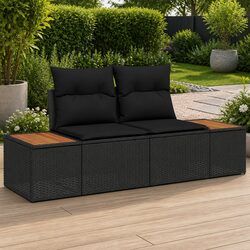Compact and Stylish Black Garden Sofa for Two