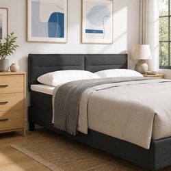 Dark Grey Modern Headboard - Adjustable Height, 144cm