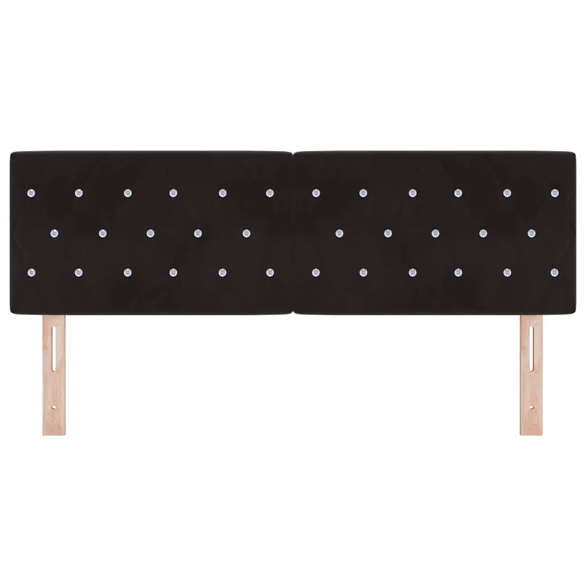 Headboard Black Velvet 160cm Modern Upholstered Adjustable Height