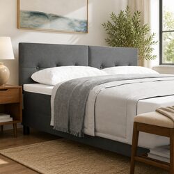 Compact Grey Height-Adjustable Headboard for Modern Living
