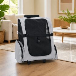 Compact Grey Pet Trolley: Three Uses in One