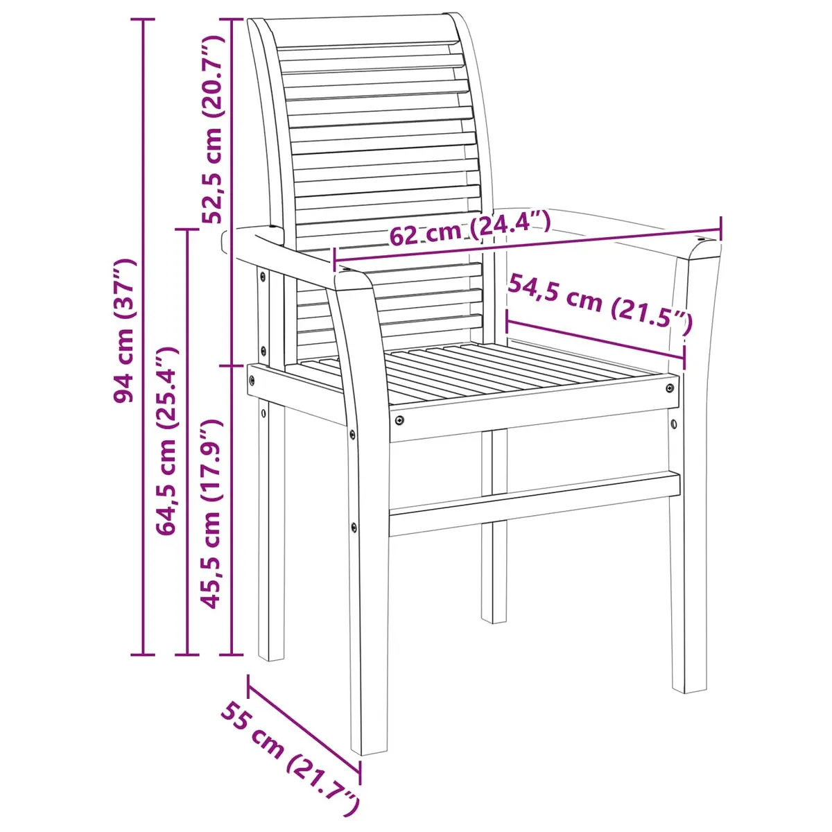 Dining Chair Set Brown Solid Teak Wood Ergonomic Backrest 4 Piece