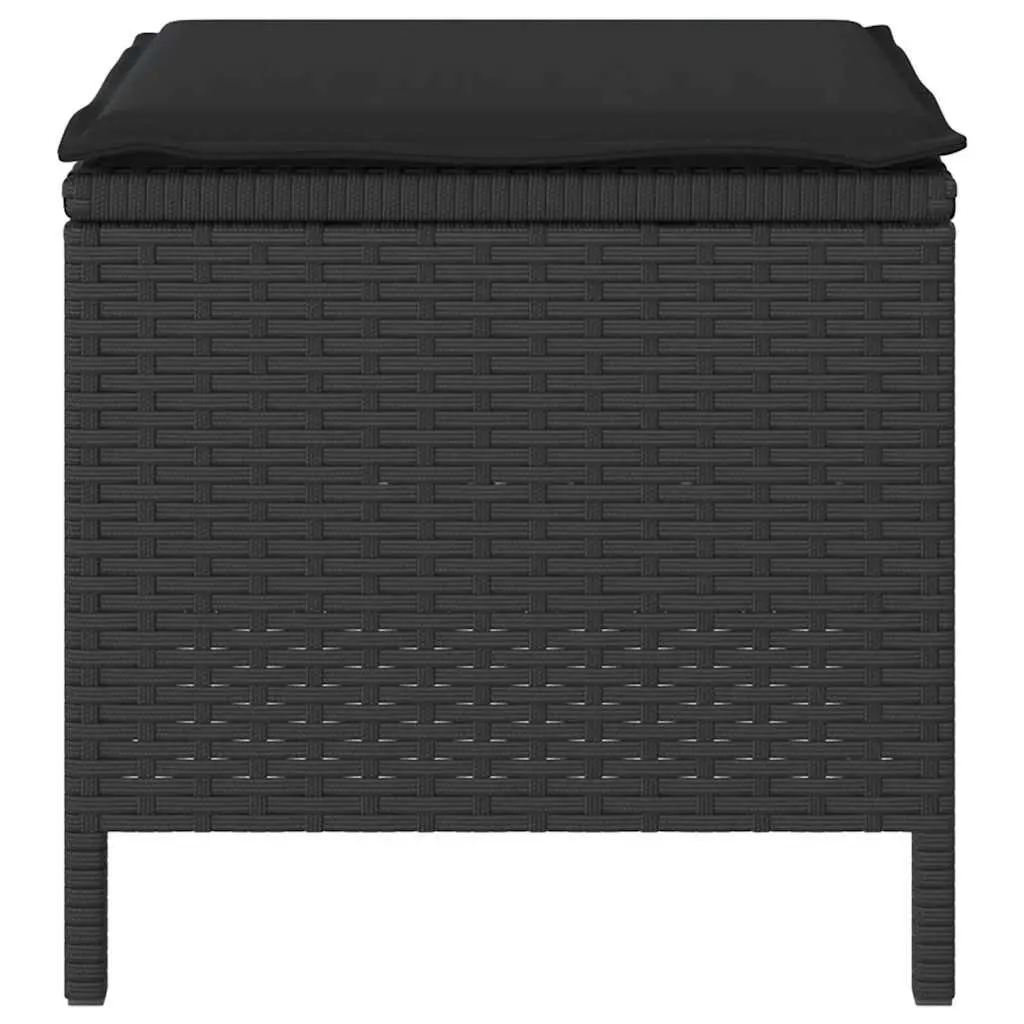 Garden Dining Set Black Poly Rattan Outdoor Furniture Patio Table Chair Acacia