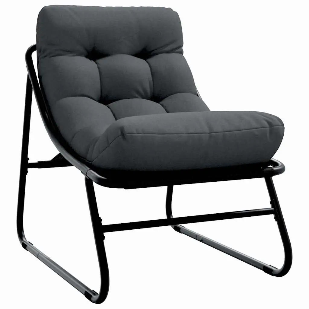 Garden Furniture Set 3 Piece Outdoor Seating Black Steel Frame with Cushions