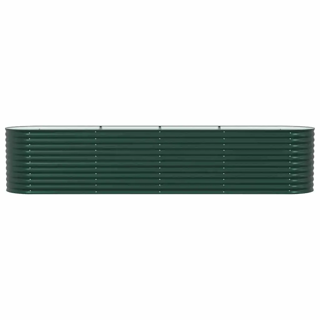 Raised Garden Bed Green Steel 400x80x81cm Modern Minimalist