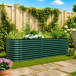 Concise Design: Steel Raised Bed Planter 320x80x81cm