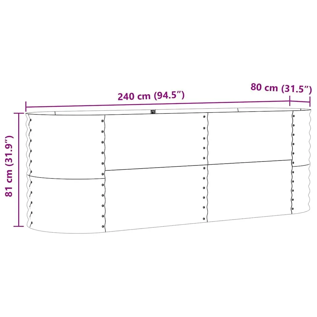 Raised Garden Bed Green 240x80x81cm Steel Planter Box Outdoor Gardening