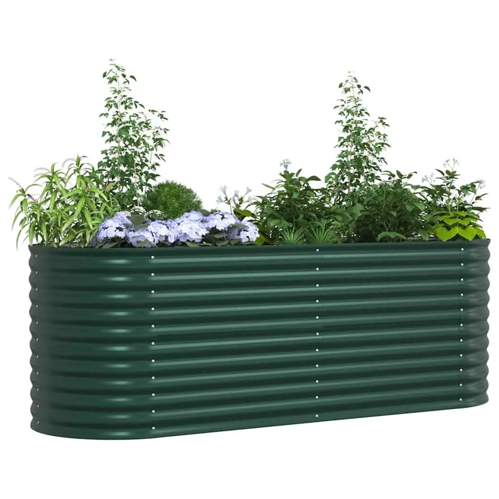 Raised Garden Bed Green 240x80x81cm Steel Planter Box Outdoor Gardening