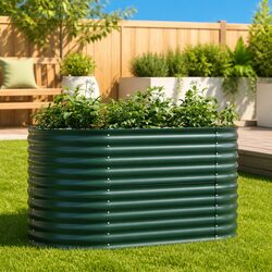 Compact Green Steel Raised Garden Bed for Effective Gardening